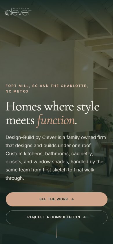 The new homepage on a phone